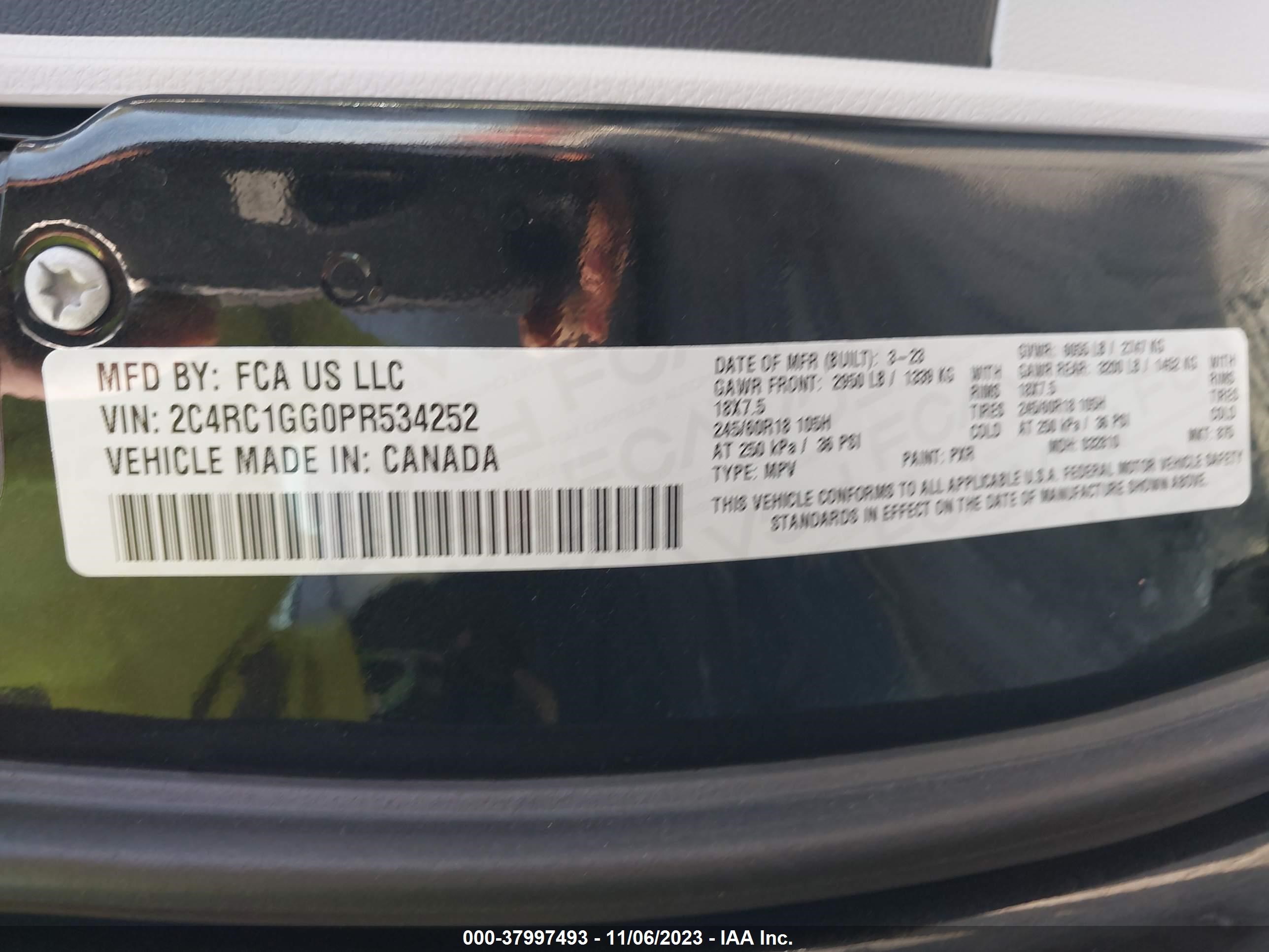 Photo 8 VIN: 2C4RC1GG0PR534252 - CHRYSLER PACIFICA 