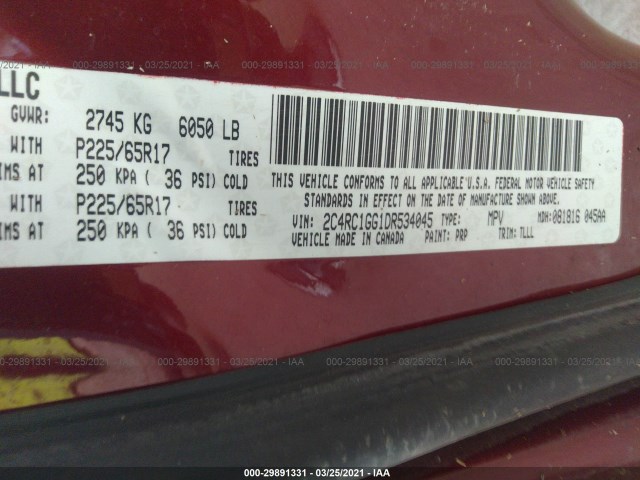 Photo 8 VIN: 2C4RC1GG1DR534045 - CHRYSLER TOWN & COUNTRY 