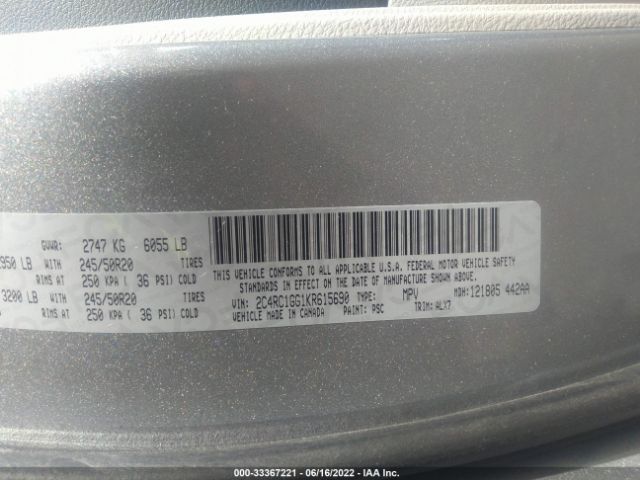 Photo 8 VIN: 2C4RC1GG1KR615690 - CHRYSLER PACIFICA 