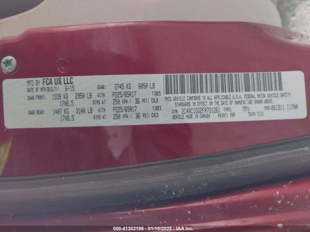 Photo 8 VIN: 2C4RC1GG2FR731261 - CHRYSLER TOWN AND COUNTRY 