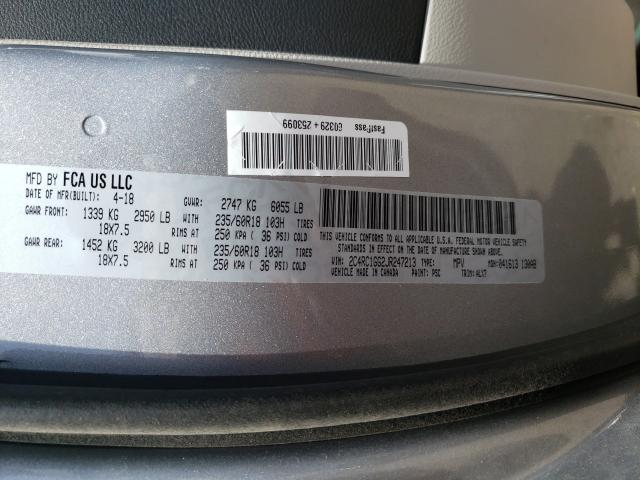 Photo 9 VIN: 2C4RC1GG2JR247213 - CHRYSLER PACIFICA L 