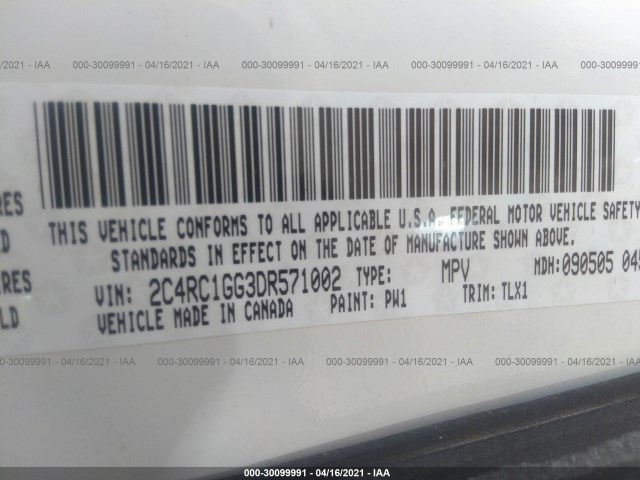 Photo 8 VIN: 2C4RC1GG3DR571002 - CHRYSLER TOWN & COUNTRY 