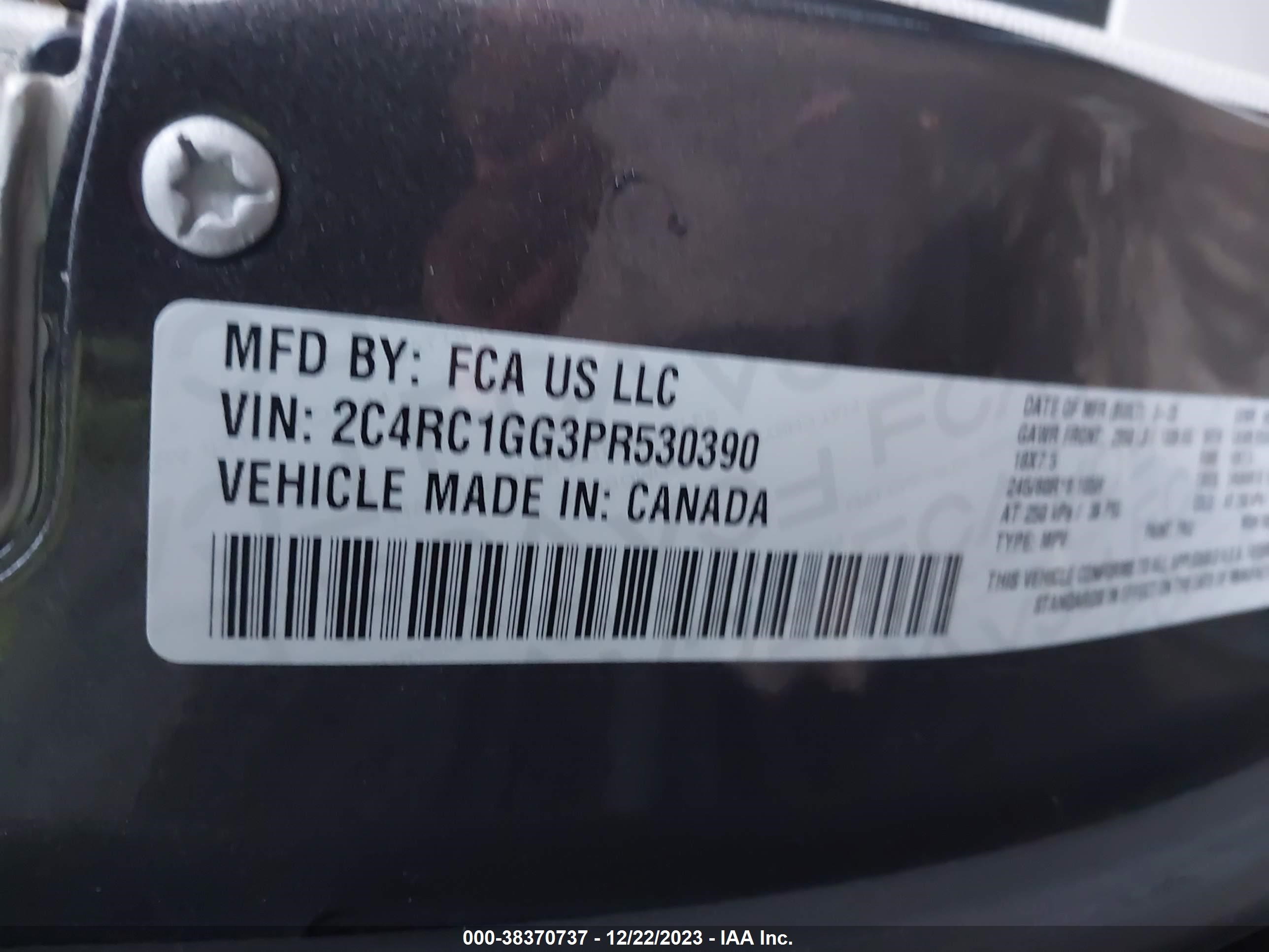 Photo 8 VIN: 2C4RC1GG3PR530390 - CHRYSLER PACIFICA 