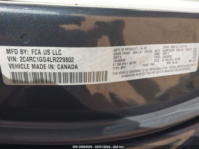 Photo 8 VIN: 2C4RC1GG4LR229802 - CHRYSLER PACIFICA 