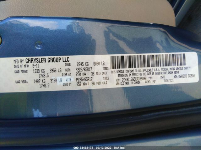 Photo 8 VIN: 2C4RC1GG5CR106090 - CHRYSLER TOWN & COUNTRY 