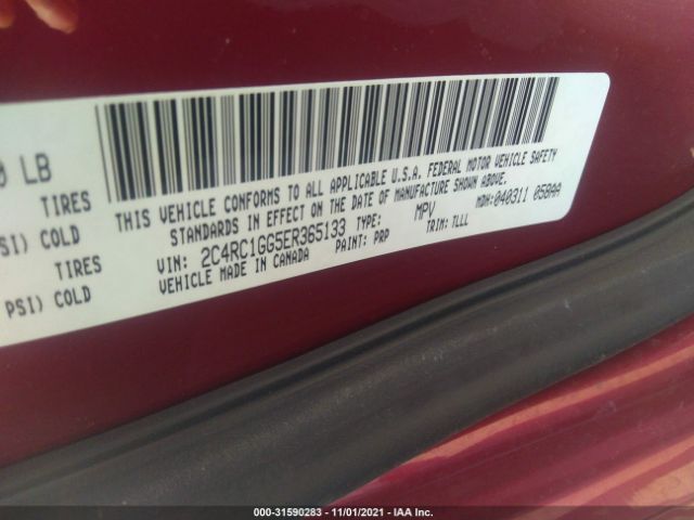 Photo 8 VIN: 2C4RC1GG5ER365133 - CHRYSLER TOWN & COUNTRY 