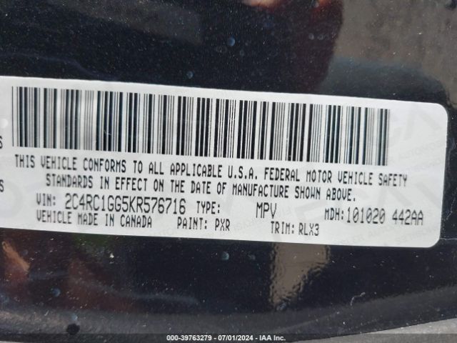 Photo 8 VIN: 2C4RC1GG5KR576716 - CHRYSLER PACIFICA 