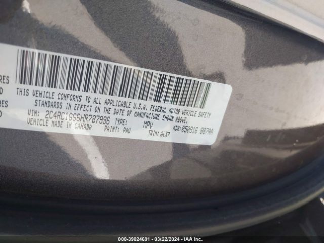 Photo 8 VIN: 2C4RC1GG6HR787996 - CHRYSLER PACIFICA 