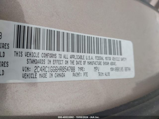 Photo 8 VIN: 2C4RC1GG6HR854788 - CHRYSLER PACIFICA 