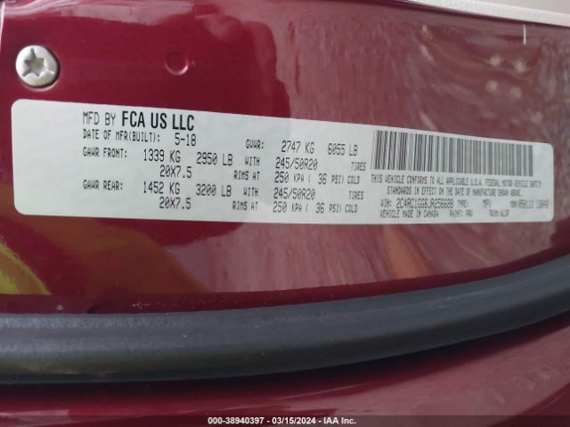 Photo 8 VIN: 2C4RC1GG6JR256688 - CHRYSLER PACIFICA 