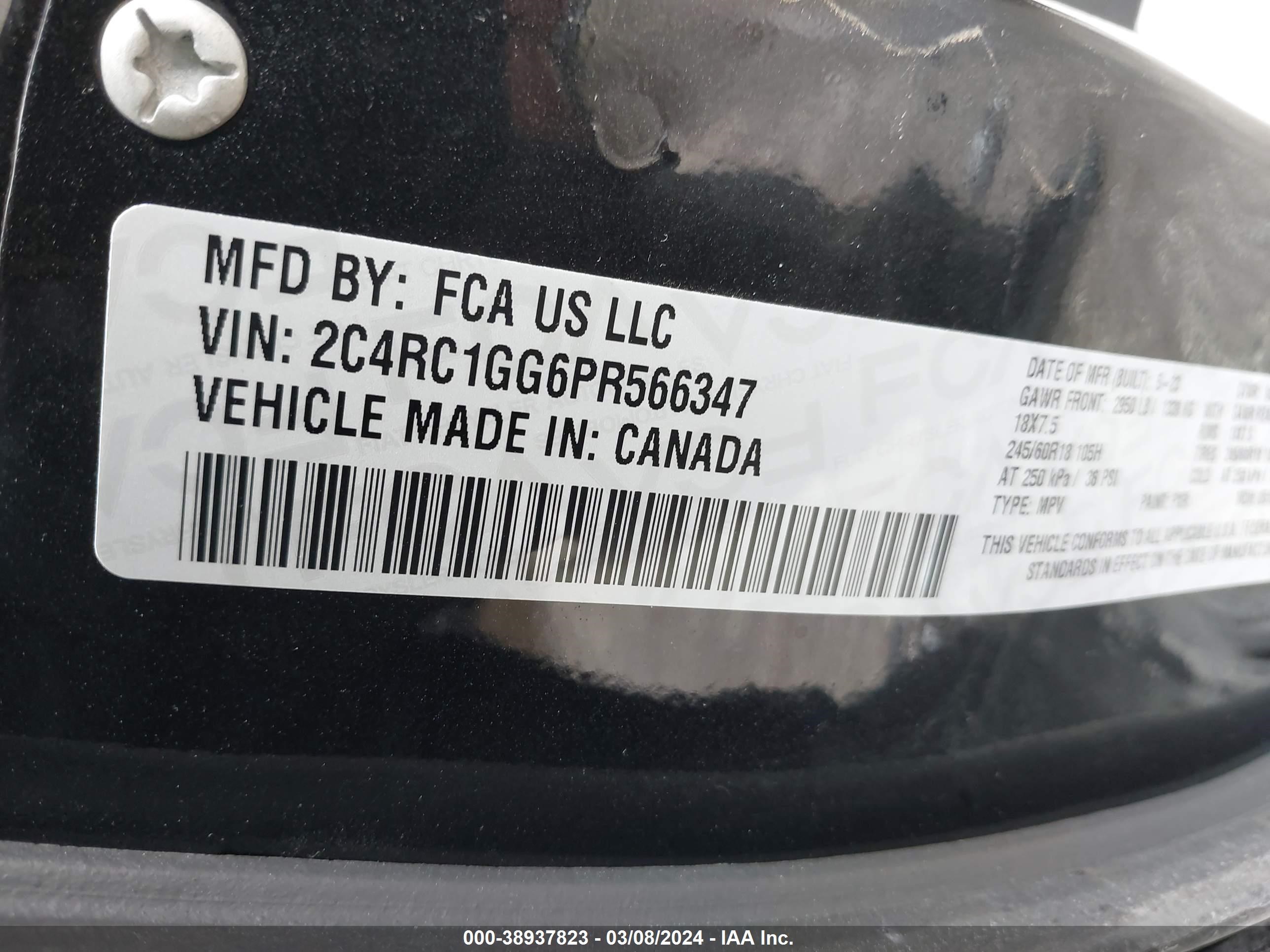 Photo 8 VIN: 2C4RC1GG6PR566347 - CHRYSLER PACIFICA 