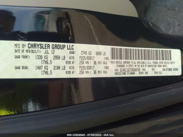 Photo 8 VIN: 2C4RC1GG7DR508789 - CHRYSLER TOWN & COUNTRY 