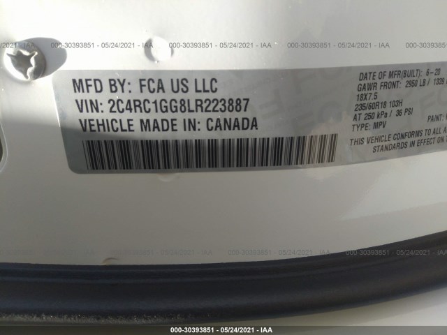 Photo 8 VIN: 2C4RC1GG8LR223887 - CHRYSLER PACIFICA 