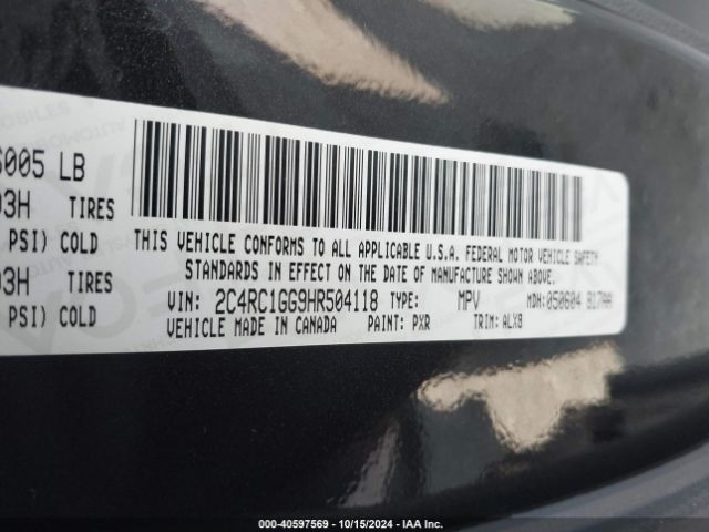 Photo 8 VIN: 2C4RC1GG9HR504118 - CHRYSLER PACIFICA 