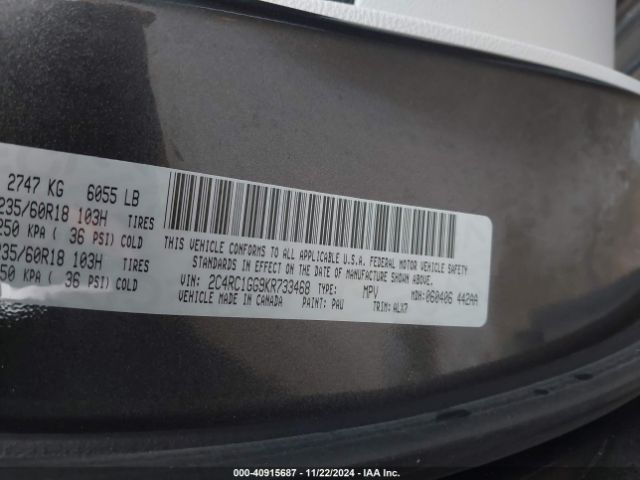 Photo 8 VIN: 2C4RC1GG9KR733468 - CHRYSLER PACIFICA 