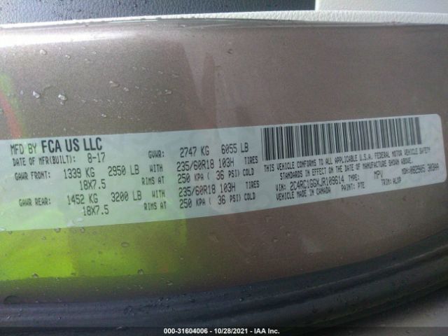 Photo 8 VIN: 2C4RC1GGXJR109614 - CHRYSLER PACIFICA 