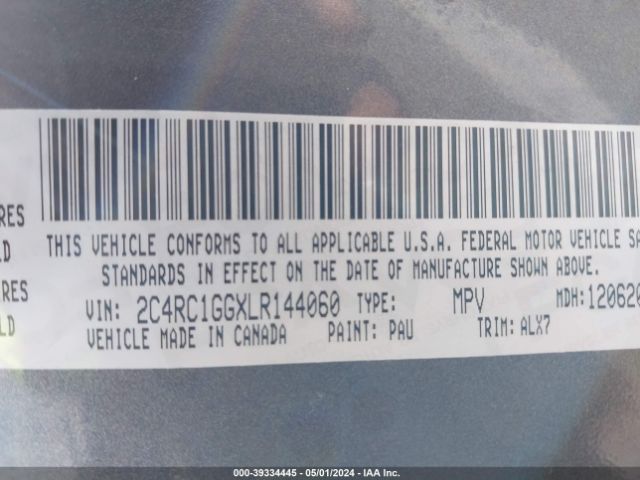 Photo 8 VIN: 2C4RC1GGXLR144060 - CHRYSLER PACIFICA 