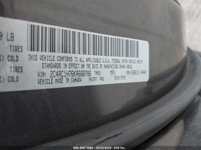 Photo 8 VIN: 2C4RC1H76KR668786 - CHRYSLER PACIFICA HYBRID 