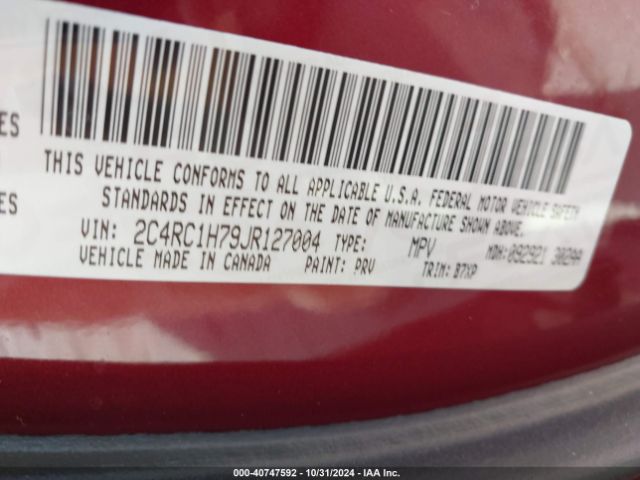 Photo 8 VIN: 2C4RC1H79JR127004 - CHRYSLER PACIFICA 