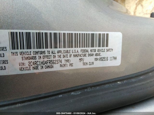 Photo 8 VIN: 2C4RC1HG4FR562374 - CHRYSLER TOWN & COUNTRY 