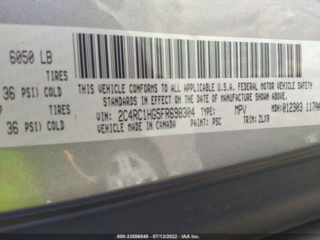 Photo 8 VIN: 2C4RC1HG5FR698304 - CHRYSLER TOWN & COUNTRY 