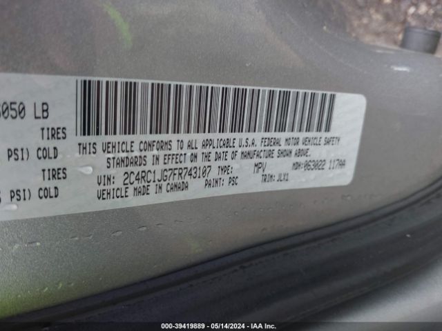 Photo 8 VIN: 2C4RC1JG7FR743107 - CHRYSLER TOWN & COUNTRY 