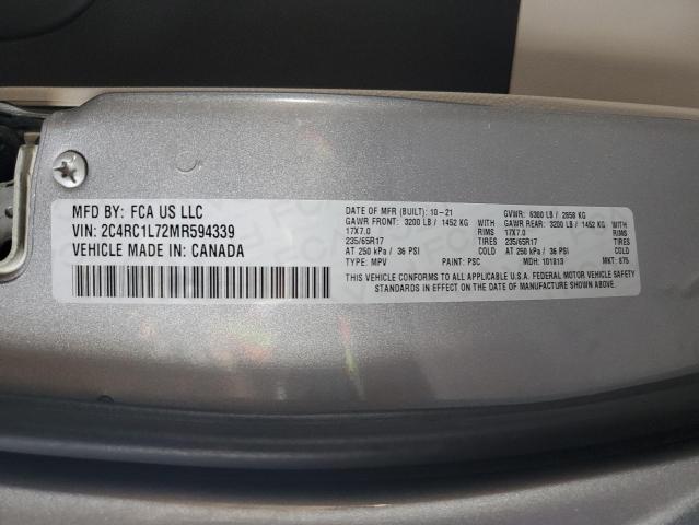 Photo 12 VIN: 2C4RC1L72MR594339 - CHRYSLER PACIFICA H 