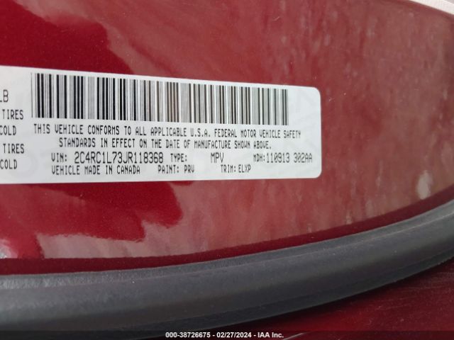 Photo 8 VIN: 2C4RC1L73JR118368 - CHRYSLER PACIFICA HYBRID 