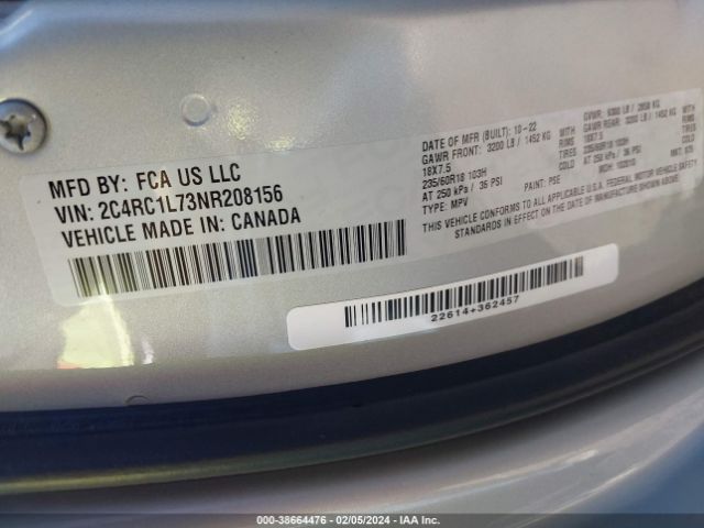 Photo 8 VIN: 2C4RC1L73NR208156 - CHRYSLER PACIFICA HYBRID 