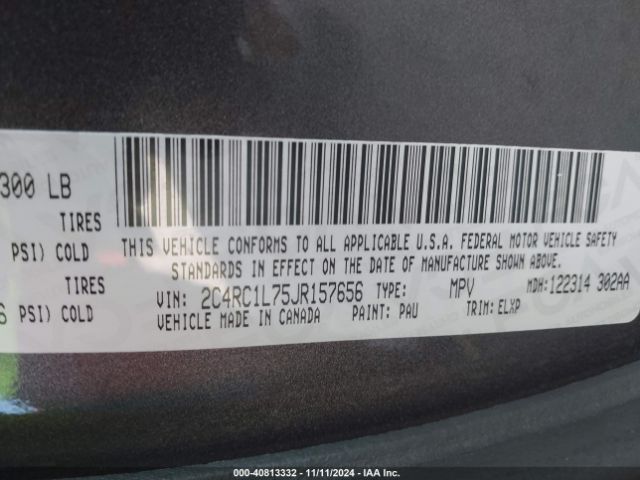 Photo 8 VIN: 2C4RC1L75JR157656 - CHRYSLER PACIFICA 