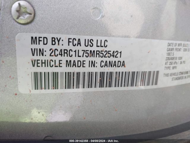 Photo 8 VIN: 2C4RC1L75MR525421 - CHRYSLER PACIFICA HYBRID 