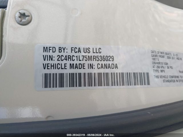 Photo 8 VIN: 2C4RC1L75MR536029 - CHRYSLER PACIFICA 