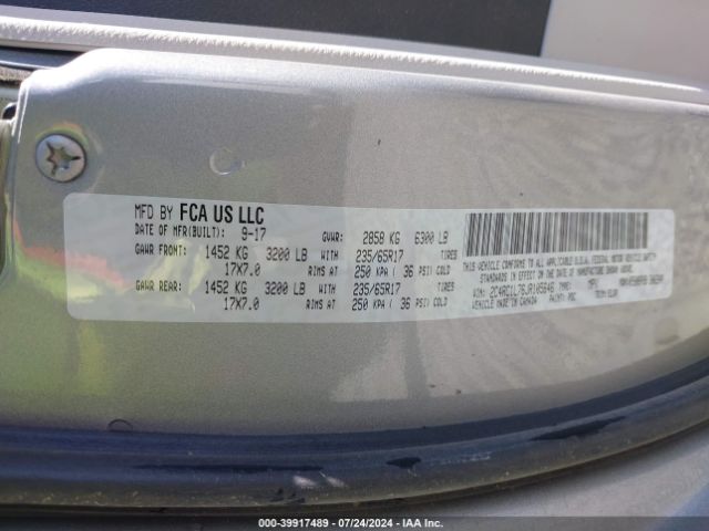 Photo 8 VIN: 2C4RC1L76JR105646 - CHRYSLER PACIFICA 