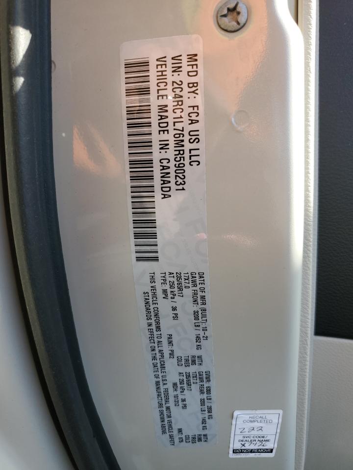 Photo 13 VIN: 2C4RC1L76MR590231 - CHRYSLER PACIFICA 