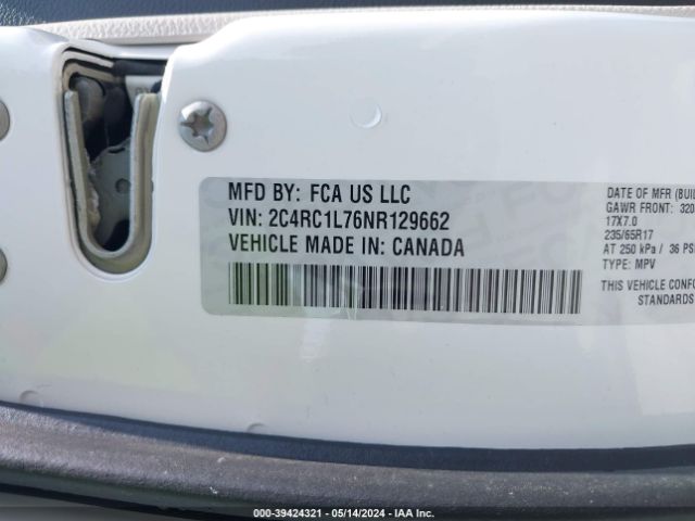 Photo 8 VIN: 2C4RC1L76NR129662 - CHRYSLER PACIFICA 