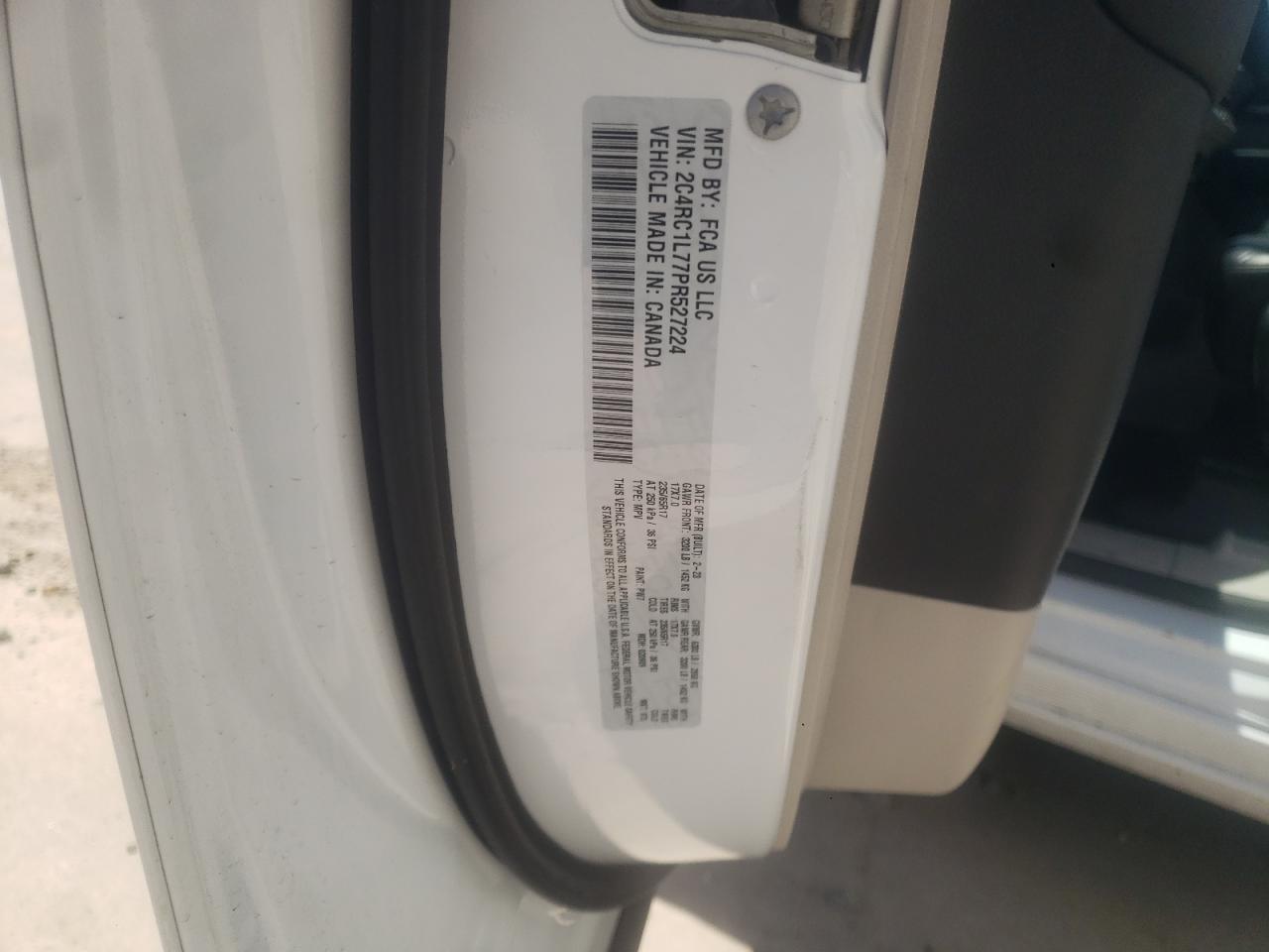 Photo 12 VIN: 2C4RC1L77PR527224 - CHRYSLER PACIFICA 