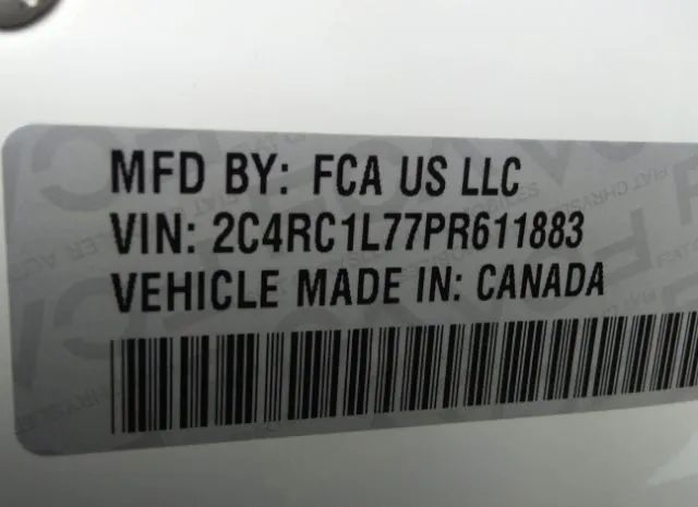 Photo 8 VIN: 2C4RC1L77PR611883 - CHRYSLER PACIFICA 