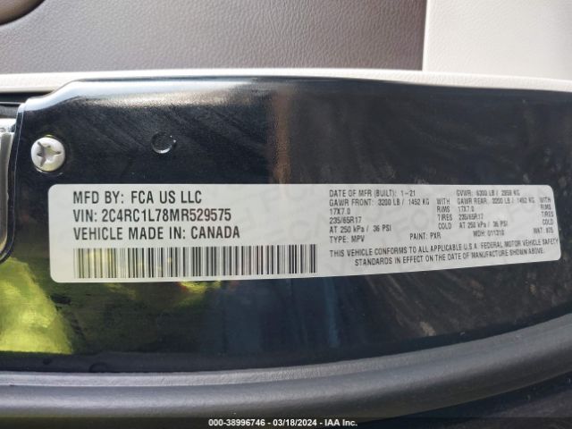 Photo 8 VIN: 2C4RC1L78MR529575 - CHRYSLER PACIFICA HYBRID 