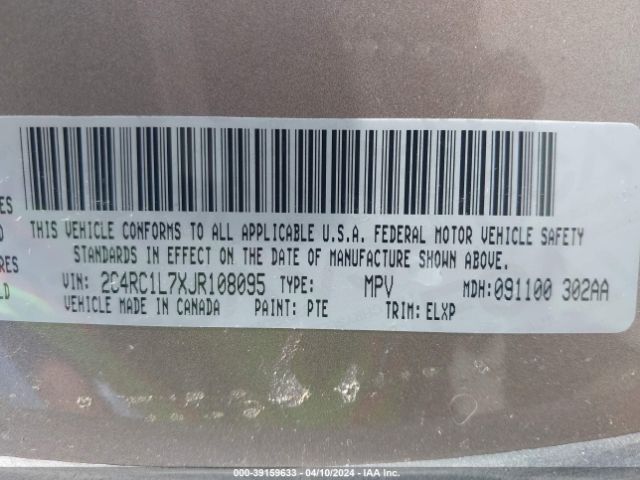 Photo 8 VIN: 2C4RC1L7XJR108095 - CHRYSLER PACIFICA HYBRID 