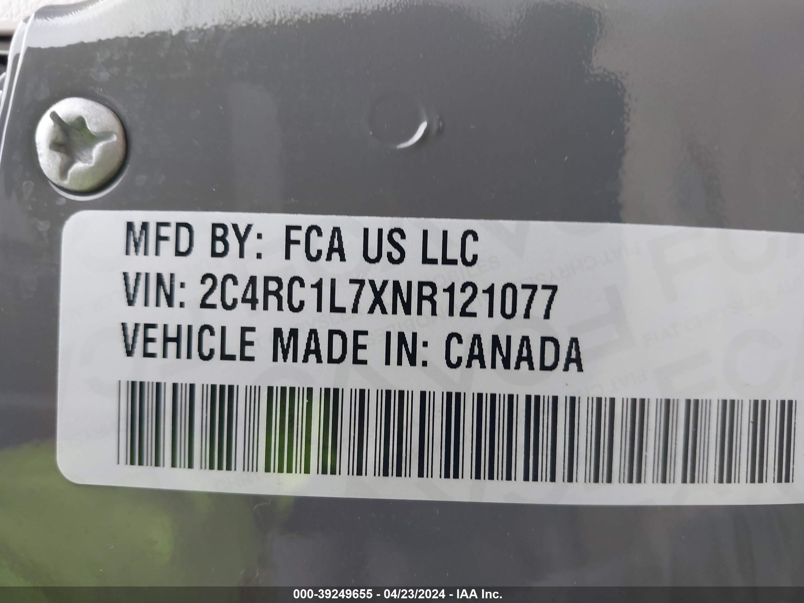 Photo 8 VIN: 2C4RC1L7XNR121077 - CHRYSLER PACIFICA 