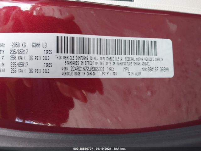 Photo 8 VIN: 2C4RC1N72JR365331 - CHRYSLER PACIFICA HYBRID 