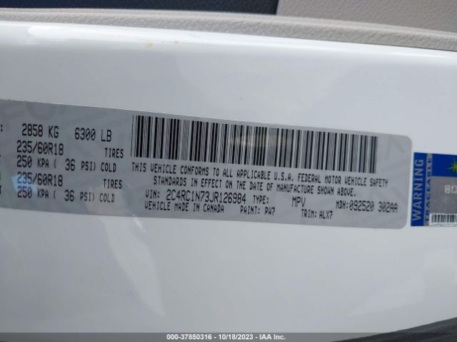 Photo 8 VIN: 2C4RC1N73JR126984 - CHRYSLER PACIFICA HYBRID 