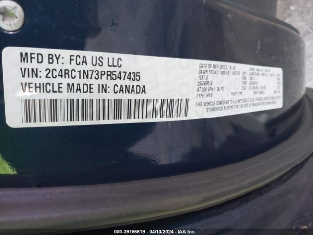 Photo 8 VIN: 2C4RC1N73PR547435 - CHRYSLER PACIFICA 