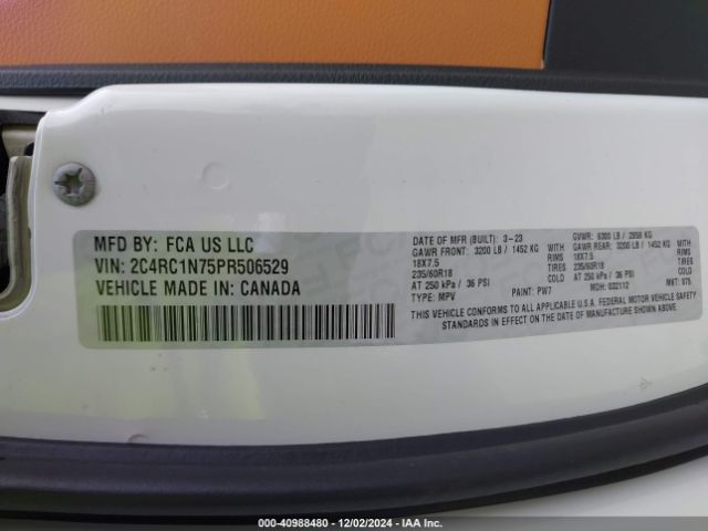 Photo 8 VIN: 2C4RC1N75PR506529 - CHRYSLER PACIFICA 