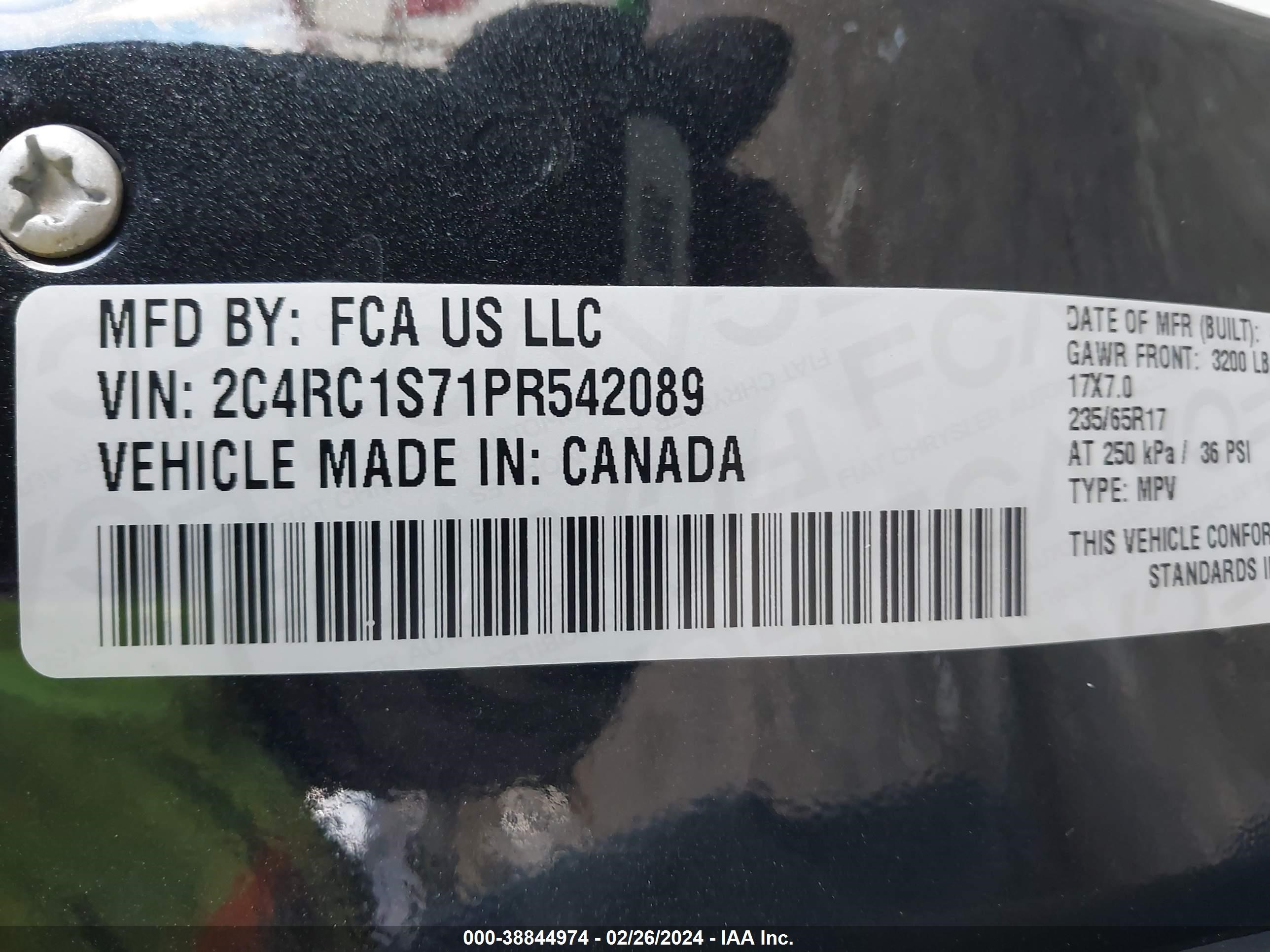 Photo 8 VIN: 2C4RC1S71PR542089 - CHRYSLER PACIFICA 