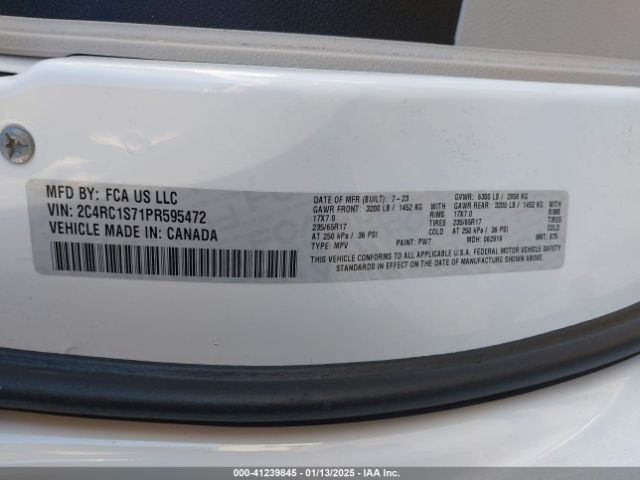 Photo 8 VIN: 2C4RC1S71PR595472 - CHRYSLER PACIFICA 