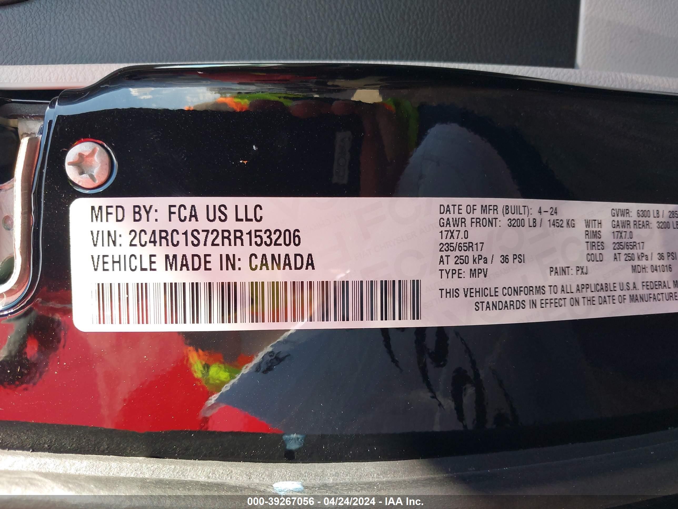 Photo 4 VIN: 2C4RC1S72RR153206 - CHRYSLER PACIFICA 