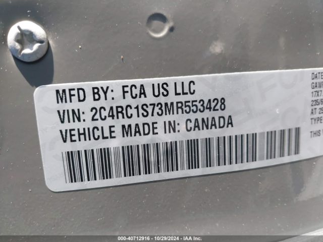 Photo 8 VIN: 2C4RC1S73MR553428 - CHRYSLER PACIFICA 