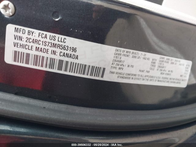 Photo 8 VIN: 2C4RC1S73MR563196 - CHRYSLER PACIFICA HYBRID 