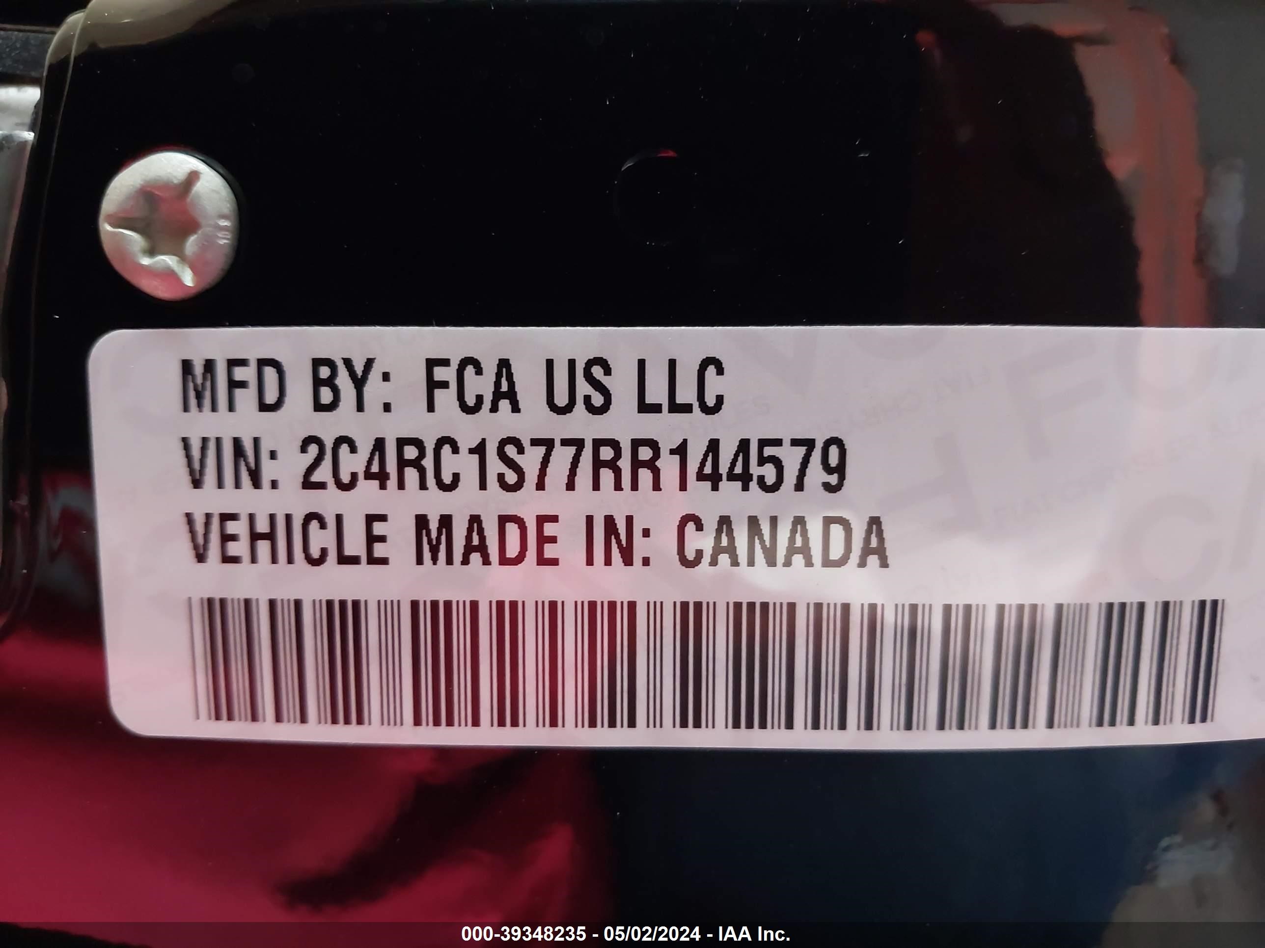 Photo 4 VIN: 2C4RC1S77RR144579 - CHRYSLER PACIFICA 